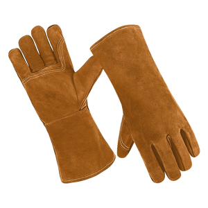 High Heat Resistant Cowhide Split Leather Gauntlet <b>Fire</b> Fighting Safety Gloves <b>Fire</b> Proof Function Hand Protection for Welding - Product Image 5
