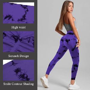 Wholesale Private Label Multi Color <b>Tie</b>-<b>Dye</b> Fitness <b>Leggings</b> High Rise Tummy Control Workout Running Yoga Pants Manufacturer - Product Image 2