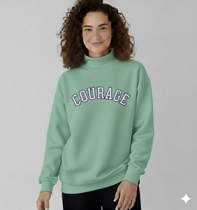 Sudaderas de Forro Polar para Mujer, Otoño-Invierno, Nueva Colección, Bordado Personalizado de Alta Calidad, Cuello Redondo Holgado, Talla Grande, Logotipo Personalizado - Product Image 1