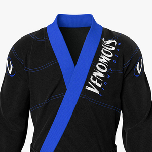 ชุดยิวยิตสู Venomous Fight Gear BJJ สีดำขอบน้ำเงิน สำหรับผู้ใหญ่ ยูนิเซ็กซ์ ผลิตจากโพลีเอสเตอร์ทนทาน - Product Image 5