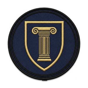 Parche de Escudo Triangular de Regalia Masónica, Emblema Geométrico Circular Bordado Personalizado de la Francmasonería, Calcomanía Termoadhesiva de Tela Granate - Product Image 6