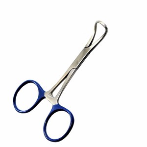 Pinces à serviettes chirurgicales CYNAMED en acier inoxydable avec poignée bleue, certifiées CE Classe I, pour usage chirurgical et dentaire - Product Image 4