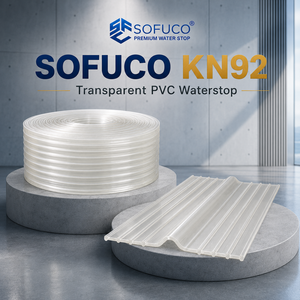 Project Cost Saving Sofuco <b>PVC</b> KN9215 Ribbed Waterstop With Tensile 12-18.8MPa For Indonesia Irrigation Culvert Applications - Product Image 1
