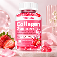 Gummies de Collagène Types I, II, III, V, X avec Biotine, Kératine et Multivitamines pour Cheveux, Peau, Ongles et Articulations – 60 Unités – Marque Privée OEM ODM