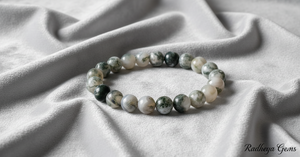 Handmade AAA Dendrite Round Bead <b>Bracelet</b> – Polished Gemstone Stretch <b>Bracelet</b> for Men & Women - Product Image 2