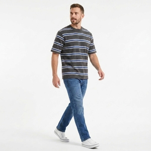 Premium Striped T-<b>Shirt</b> Crew Neck Short Sleeve Soft Cotton Blend Casual Comfortable Regular Fit Unisex Everyday Summer - Product Image 1