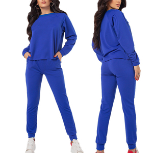 Customized Logo Women's Sweat Suit Winter Season Use Sport Hooded Solid Colors Breathable Quick Dry Casual Fleece Elastic Waist - Product Image 5