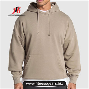 เสื้อสเวตเชิ้ตผ้าฟลีซมีฮู้ดขนาดใหญ่สำหรับผู้ชาย สีพื้น สวมใส่สบายๆ สำหรับฤดูใบไม้ร่วง - Product Image 1