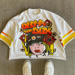 เสื้อยืดโอเวอร์ไซส์ทรงบ็อกซี่ คอโอ ผ้าฝ้าย 100% สำหรับผู้ชาย สวมใส่สบาย ความยาวปกติ แบบเรียบง่าย - Product Image 1