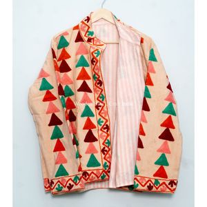 Veste d'hiver en coton brodée à la main, respirante, de style ethnique vintage, idéale pour les festivals - Product Image 6