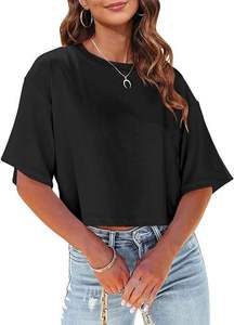 Camiseta Corta para Mujer, Ropa de Algodón Personalizada, Venta al Por Mayor, Suministro a Granel de Fábrica - Product Image 3