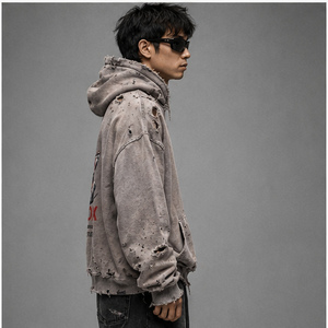 เสื้อฮู้ดดี้ผู้ชายสไตล์ดิสเทรส ทรงหลวม พรีเมียม สตรีทแวร์ นุ่ม อุ่น ใส่ได้ทุกวัน ไอเท็มสุดฮิต ล่าสุด - Product Image 2