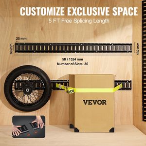 ชุดรางผูกราง E-Track 5 '18ชิ้นประกอบด้วยรางเหล็ก4ชิ้น8 O-ring anchors 4 D-ring Tie-offs 2สายรัดรถจักรยานยนต์ ATVs - Product Image 4