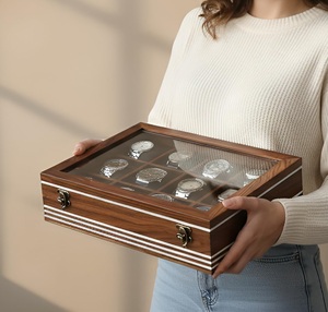 AHTE MANUEXPO UR-065 Luxury Wooden Watch Box & Jewelry <b>Display</b> <b>Case</b> with 12-Slot Organizer for Men Timepieces - Product Image 1