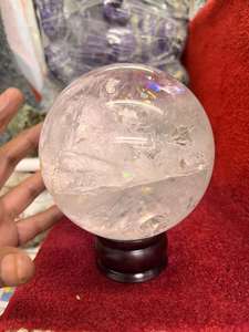 Wholesale Hot Selling Natural <b>Crystal</b> Quartz Gemstone <b>Balls</b> Loose Gemstone with Rainbow Effect Lot Handmade Stone for Decoration - Product Image 2
