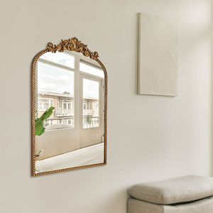Grande Specchio Decorativo da Parete 20x30 con Cornice Dorata ad Arco per Bagno o Soggiorno - Product Image 3