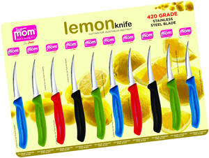 Ensemble de cuisine Anax 420 en acier inoxydable et plastique, couteau Kiritsuke à lame dentelée pour citron, compatible lave-vaisselle, pour éplucher les fruits et légumes, 10 pièces - Product Image 1