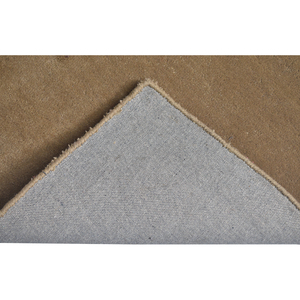 Tapis moderne en laine tufté à la main avec élégante bordure Mihrab cintrée en marron crème neutre - Product Image 3