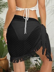 Sexy Ruffle Woven Short Beach Cover-Up for Women Lightweight Waterproof Quick Dry Anti-UV Sarong Wrap Summer Swimwear - Product Image 3