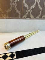 Télescope Nautique Vintage en Laiton de 18'' avec Poignée en Bois, Objets de Collection Décoratifs pour Mariage, Noël, Halloween, Fête Nationale, Fée