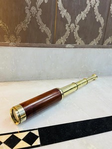 Télescope Nautique Vintage en Laiton de 18'' avec Poignée en Bois, Objets de Collection Décoratifs, Mariage, Noël, Mascotte - Product Image 3