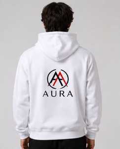 Sudadera con Capucha Blanca para Hombre AURA, Corte Regular, Algodón French Terry, Diseño con Bolsillos, Ropa Casual de Otoño - Product Image 6