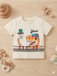 Combinaison en coton Premium Boys Dino Adventure, la combinaison parfaite entre confort et style ludique pour votre tout-petit - Product Image 3