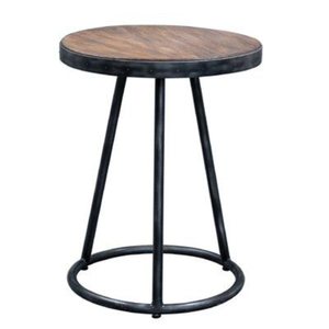 Mesa de Centro Redonda de Metal y Madera con Diseño Admirable, Base de Alambre Única, Muebles para Sala de Estar, Proveedores Mayoristas - Product Image 3
