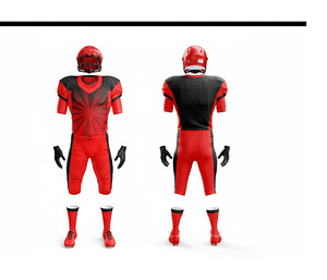 Ensemble d'uniformes d'équipe de football américain, design personnalisé, qualité supérieure |   Ensemble de football avec maillot et pantalon |   Polyester respirant - Product Image 2