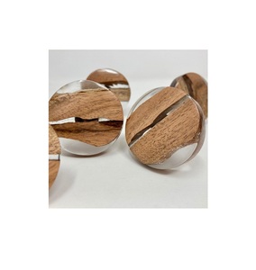 Pomos de puerta de resina de madera natural, elegantes tiradores de cajón, herrajes de gabinete hechos a mano para muebles de cocina, armarios y despensas - Product Image 3