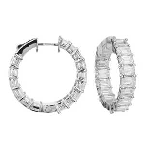 Pendientes de Aro con Diamantes Cultivados en Laboratorio con Corte Esmeralda, Doble Cara, de Lujo, Personalizados de Fábrica, 9 Quilates, Oro Sólido de 14K y 18K, Venta al Por Mayor - Product Image 1