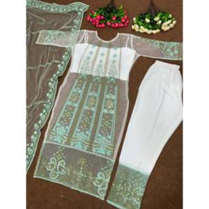 Conjunto elegante de 4 piezas para mujer para fiestas Trabajo de secuencia de bordado con detalles intrincados - Product Image 2