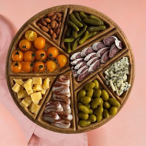 Bandeja de Servir de Madera Hecha a Mano con Divisores |   Plato de Aperitivos al por Mayor |   India - Product Image 4
