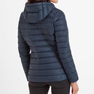 Veste matelassée imperméable à capuche pour femme, écologique, manches longues, coupe-vent, couleur unie, polyester, fermeture éclair - Product Image 2