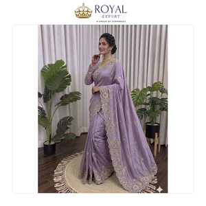 Vêtements traditionnels indiens pour mariage, vente exclusive, magnifique design, sari chocolaté avec broderie de sequins. - Product Image 6