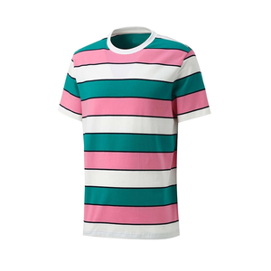 เสื้อยืดผู้ชายไซส์ใหญ่ ผ้าเนื้อนุ่ม สไตล์ลำลอง ลายทาง ออกแบบได้ตามต้องการ เสื้อยืดคอกลมลายทางพรีเมียมสำหรับฤดูร้อนสำหรับผู้ชาย - Product Image 1