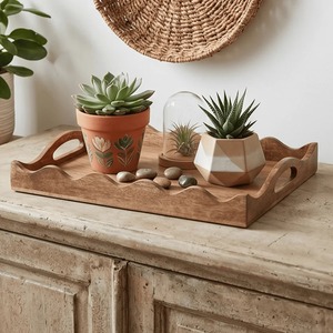 Plateau organisateur en bois, plateau de rangement et de service multifonctionnel pour la maison, le bureau et la salle de bain à prix avantageux - Product Image 4