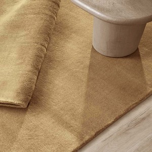 Tapis beige uni tissé à la main, tapis texturé de couleur unie, épaisseur 14 mm, revêtement de sol moderne de luxe pour salon, chambre à coucher - Product Image 1
