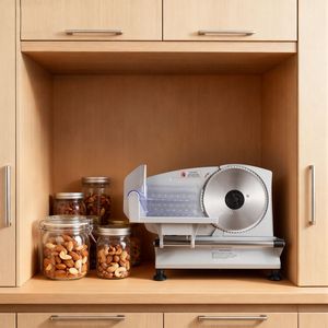 Máquina Cortadora de Carne Eléctrica de 6.7 Pulgadas y 150W, Certificación ETL, Dos Cuchillas SUS420, Grosor Ajustable de 0-0.6 Pulgadas, Picadora y Cortadora de Carne - Product Image 4