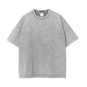 Faible MOQ, T-shirt en coton tricoté 100% lourd 220g, coupe classique vintage pour homme, grande taille, respirant, séchage rapide, logo frontal - Product Image 3