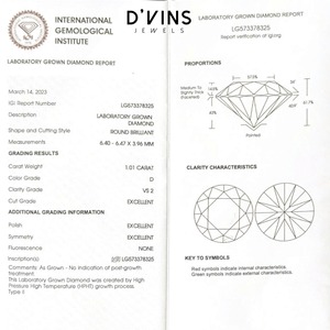 Diamante Premium Cultivado en Laboratorio CVD HPHT, Corte Brillante, Color D, Tono Fancy Light, Certificado IGI, Origen Surat, para Joyería, Piedra Suelta - Product Image 2