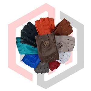 Gants de conduite sans doigts pour femmes, plusieurs couleurs, en cuir, antidérapants, respirants, anti-coupure, antistatiques, réglables - Product Image 1