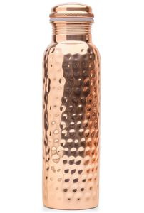 Authentic Ayurvedic Copper Bottle 34oz/1000ml Leather Sling for Drinking <b>Water</b> Lab-Tested Leak-Proof & Heavy-Duty - Product Image 5