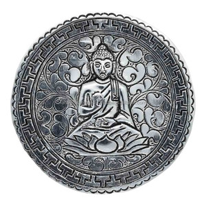 Soporte de Incienso de Aluminio de Lujo en Oferta, Plato Redondo con Diseño de Buda y Recolector de Ceniza, Aroma a Sándalo para Primavera - Product Image 4