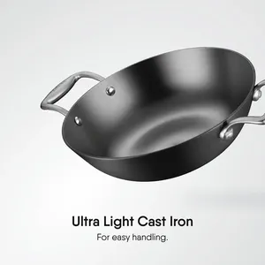 Hot Selling 22cm <b>Cast</b> Iron Cooking Pot Premium Non Stick Fry <b>Pan</b> Heavy Duty Cookware for Daily Cooking and Kitchen Applications - Product Image 3