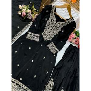 Beau haut-bas pour femmes et ensemble Dupatta de créateur pour les fêtes - Product Image 3