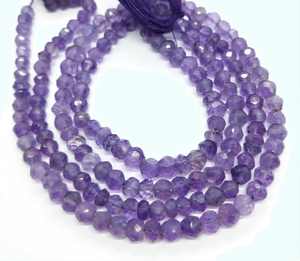 Cuentas facetadas de amatista natural de Brasil de 4-4.5 mm, cuentas de amatista de 13 pulgadas, cuentas de amatista púrpura para la fabricación de joyería. - Product Image 5