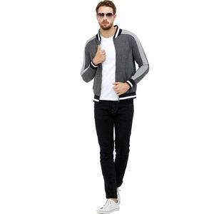 Blouson Bomber Homme Décontracté Personnalisable de Haute Qualité, Coupe Slim, Col Montant, Style Universitaire, avec Lettrage Frontal - Product Image 5