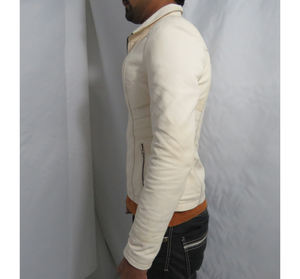 Veste en cuir véritable pour homme de qualité supérieure, coupe-vent, style motard, fabricant en gros, veste personnalisée avec nom de marque - Product Image 3