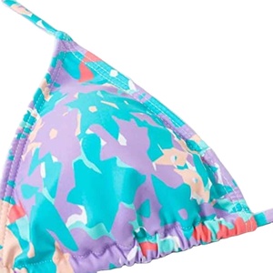 New Arrival Women's <b>Bikini</b> <b>Sets</b> Solid Color 2 Piece Woven Front Logo Quick Dry Sublimation Printing Swimming Beach Wear Suits - Product Image 5